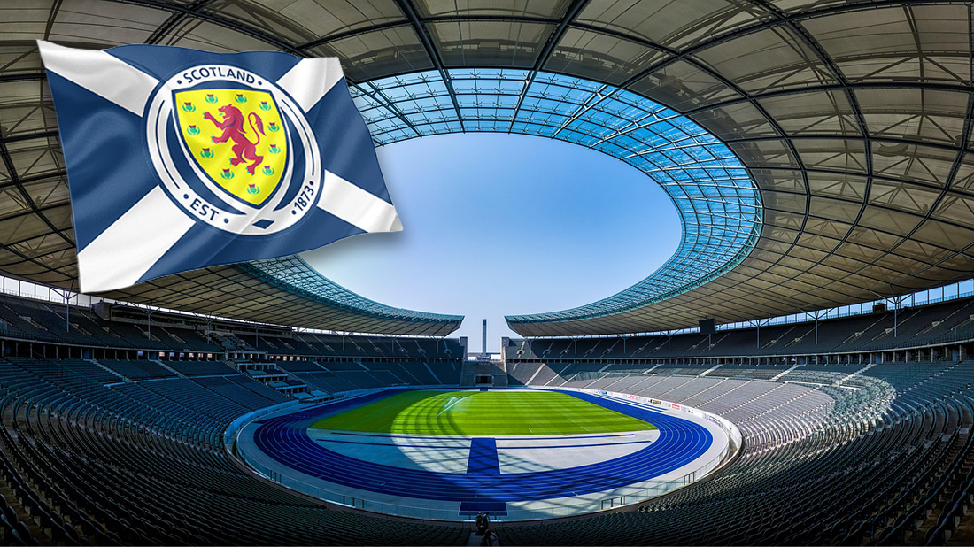Arena med Scotlands fotbollsflagga