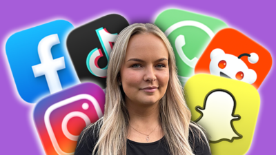 Tova med loggor för olika sociala medier